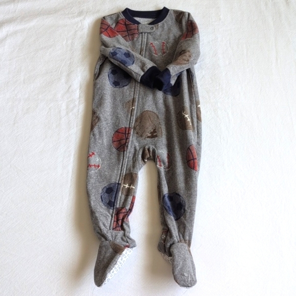 NEW carter's 2-pack fleece zipper footie sleeper pajamas 12 months baby boy - Picture 5 of 6